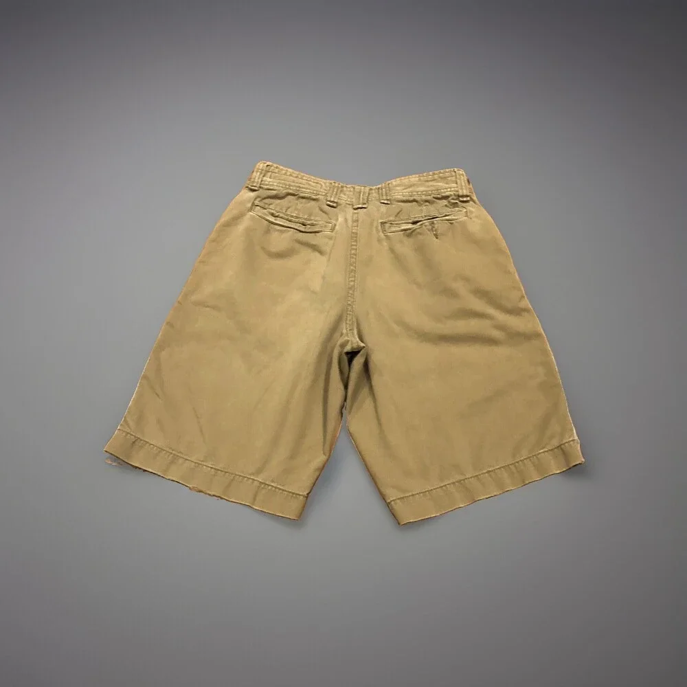 Lot Of 2 Mens American Eagle Dark Khaki Long Length Shorts Size 28 11” Inseam